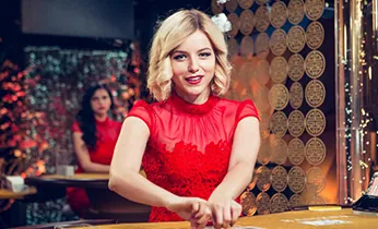 Hình ảnh chính sòng bạc trực tuyến với người chia bài trực tiếp và không khí cá cược sôi động